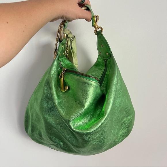 Juicy Couture Y2K 2000s Hobo Green Metallic Bag - Picture 3 of 16